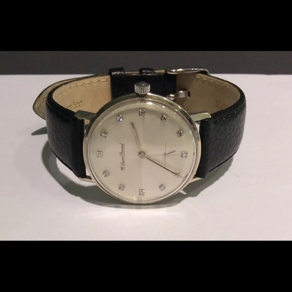 Lucien Piccard Diamond watch, black leather strap - Picture 4 of 7